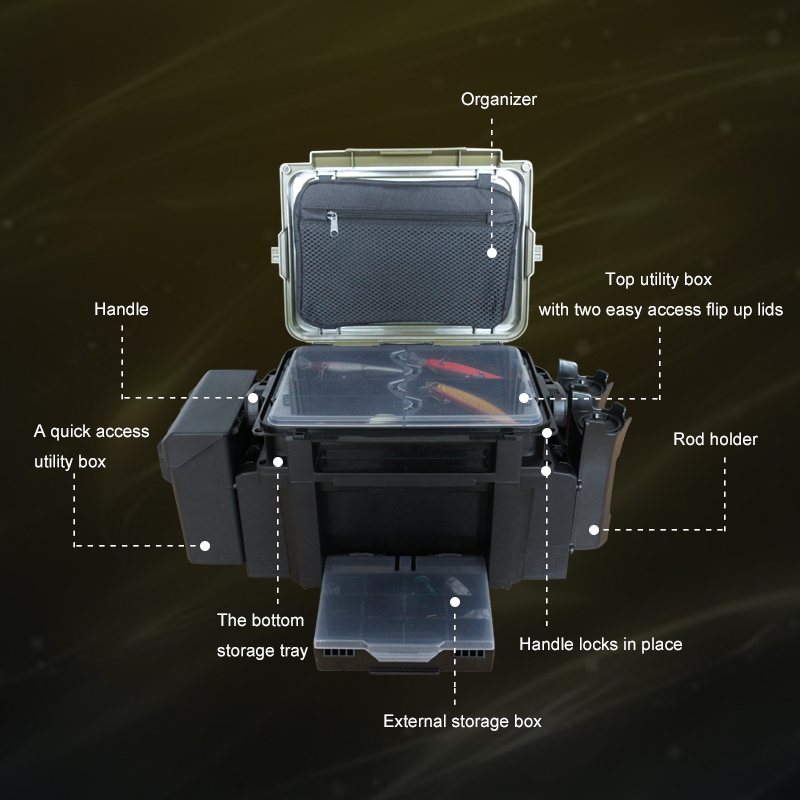 Custom Waterproof Tackle Box With Dividers For Lure