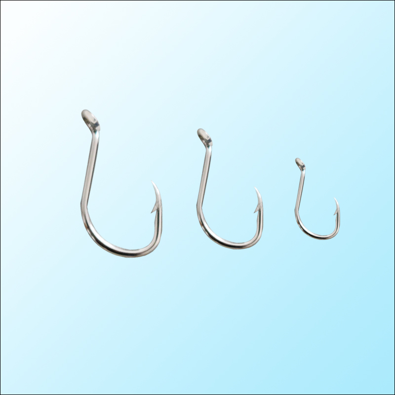 Corrosion-resistant sharp single fishing hook in one set
