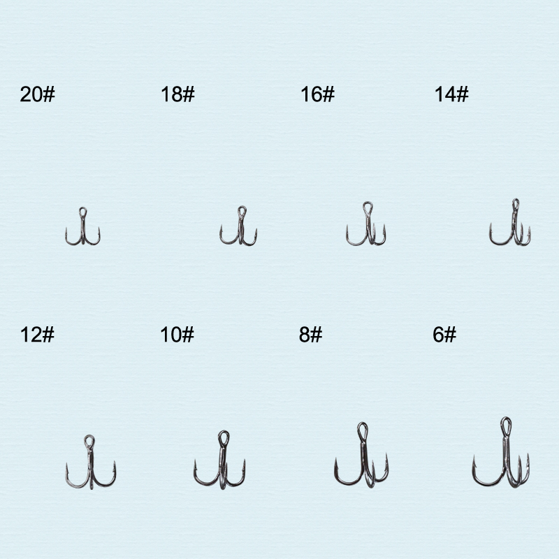 Carbon steel 3X 4X 5X treble hook for freshwater fishing