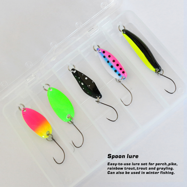 Customized trout/perch/pike/zander tackle set with spoon