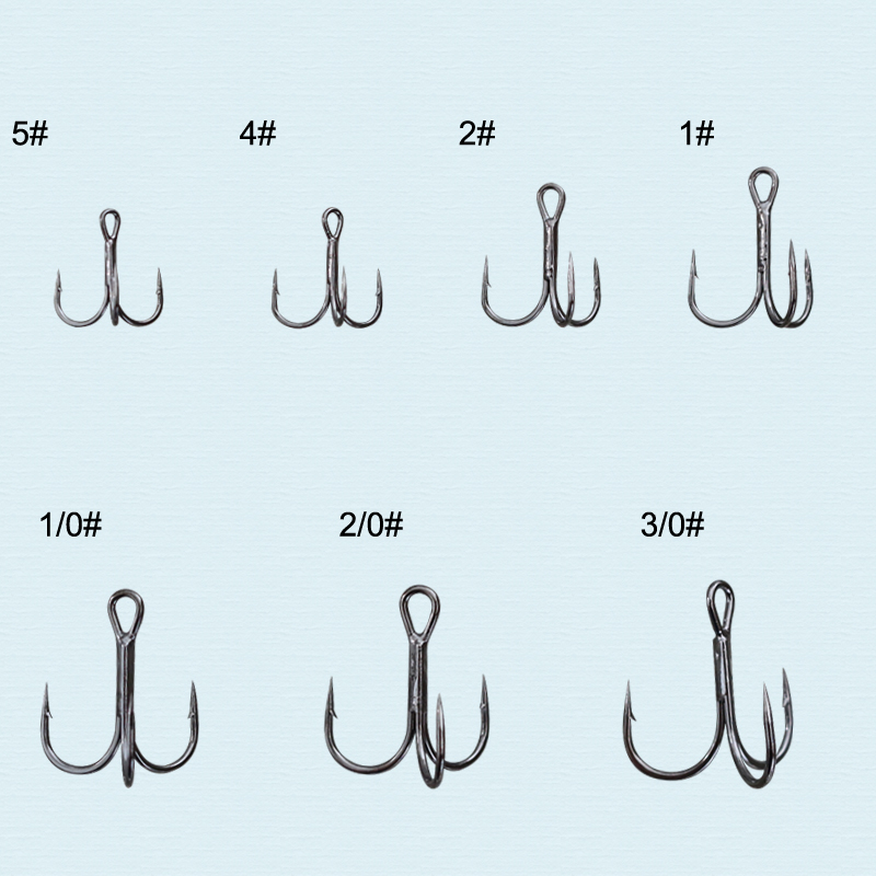 Carbon steel 3X 4X 5X treble hook for freshwater fishing