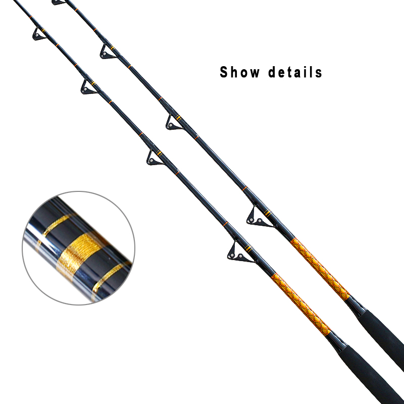 Heavy duty trolling boat fishing rod for sea fishing