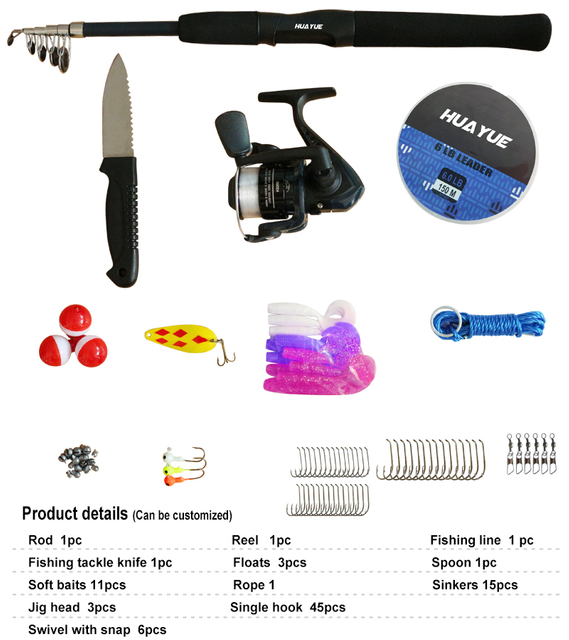 Cheap Telescopic Portable Youth Fishing Combos