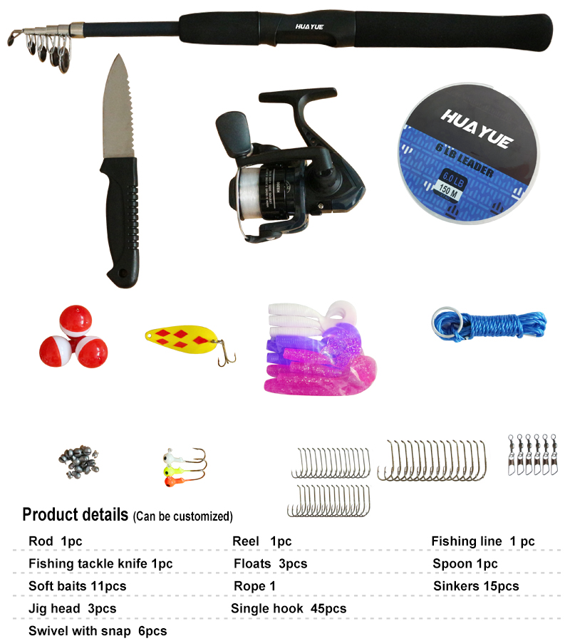 Cheap Telescopic Portable Youth Fishing Combos