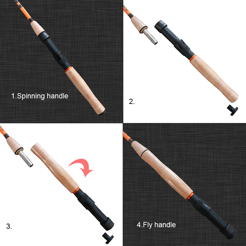 Portable Travel Spinning Rod 7 Piece 2.1m Carbon Fiber Fishing Rod