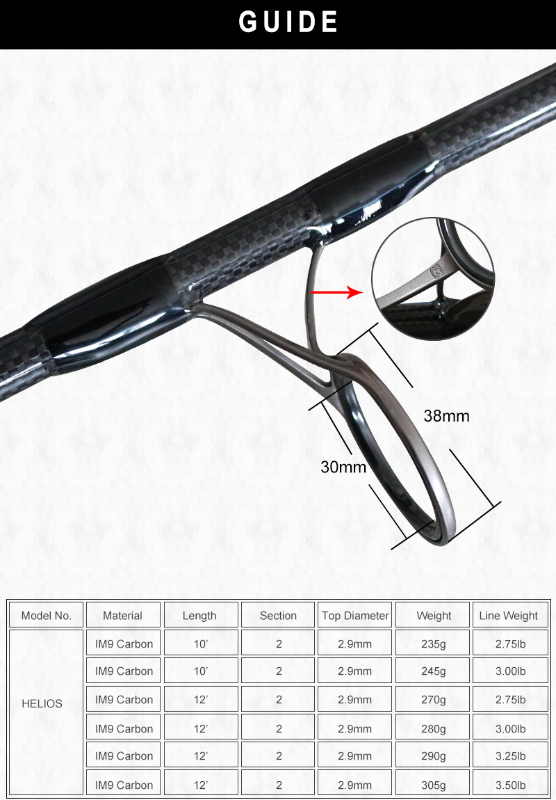 10'/12' 2pcs IM9 Carbon Carp Rod For Lake