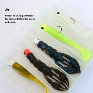 Customized trout/perch/pike/zander fishing kit with jig head twister