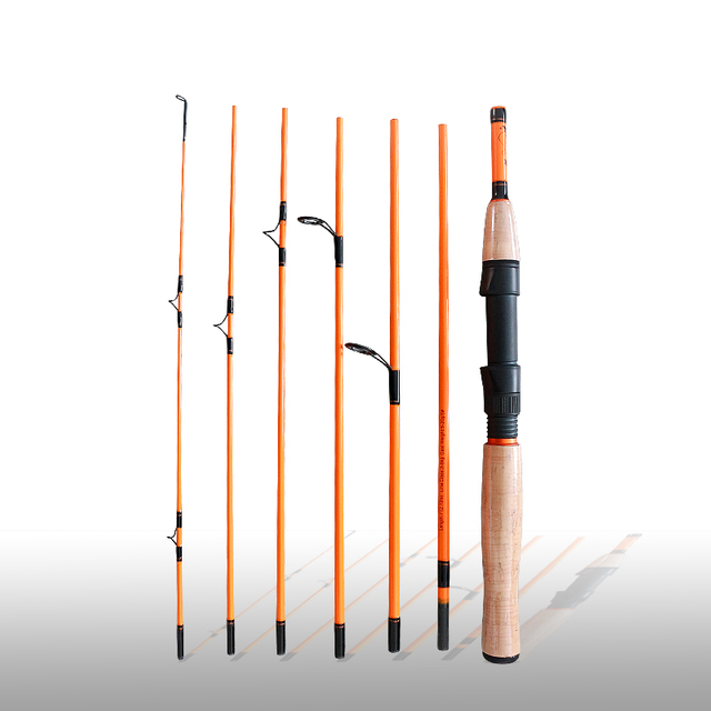 Portable Travel Spinning Rod 7 Piece 2.1m Carbon Fiber Fishing Rod