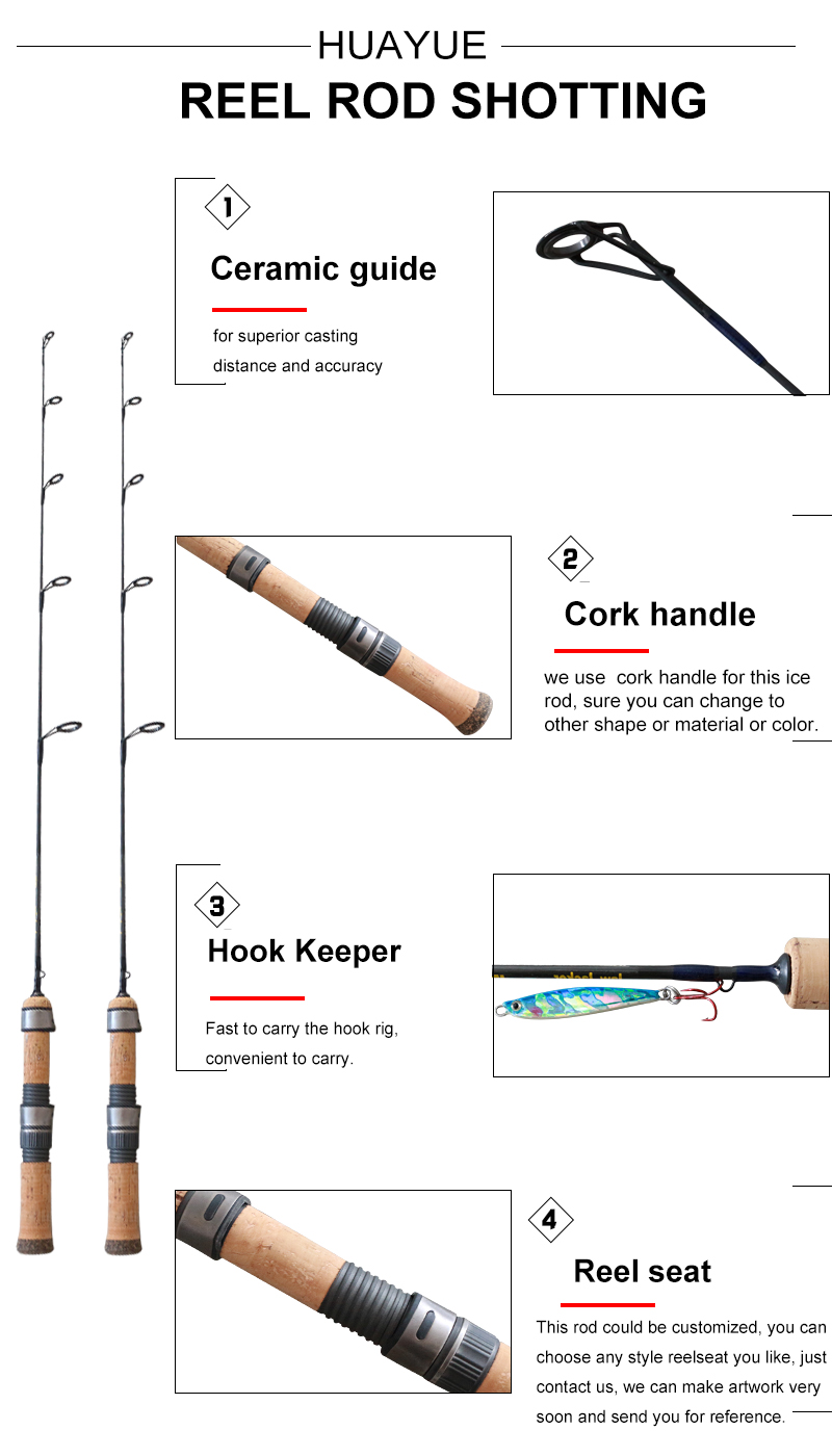 30''/32'' Cork Handle Ice Rod for Lake